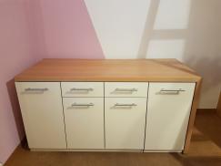 Schreibtisch-Sideboard Kombination