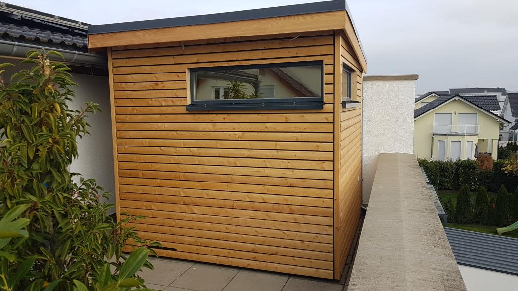 Sauna auf Balkon fertig